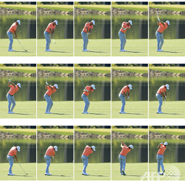 미국프로골프(PGA) 투어에서 정확한 임팩트로 유명한 활약하는 로리 맥길로이가 골프 스윙하는 모습을 연속으로 촬영한 사진이다. 사진제공=ⓒAFPBBNews = News1