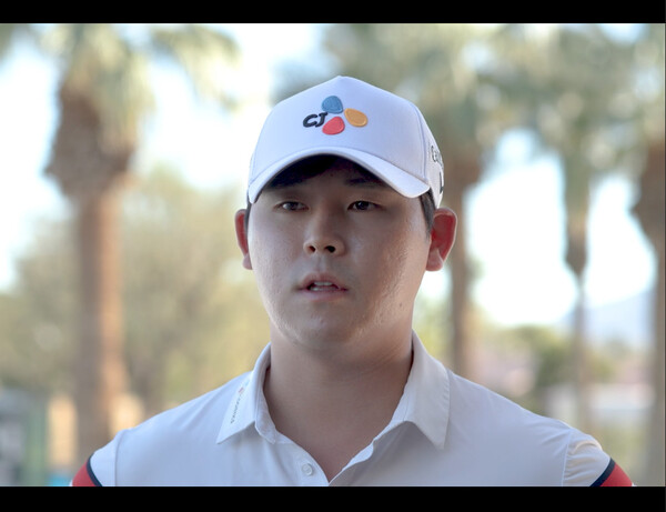 2022년 미국프로골프(PGA) 투어 아메리칸 익스프레스에 출전하는 김시우 프로가 사전 인터뷰하는 모습이다. 사진출처=PGA투어가 제공한 영상 캡처