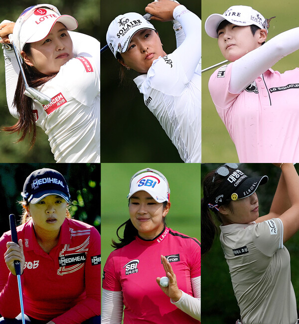 미국여자프로골프(LPGA) 투어에서 뛰는 한국 선수들이 다양한 스폰서의 후원을 받고 있다. 최혜진, 고진영, 김세영, 김아림, 이정은6 프로(사진제공=Getty Images_LPGA). 박성현(사진제공=KLPGA)